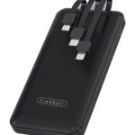 Earldom10000.0 mAh Power Bank with 3 Wire In-Built Charging Cable And LCD Display Black