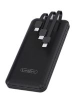 Earldom10000.0 mAh Power Bank with 3 Wire In-Built Charging Cable And LCD Display Black